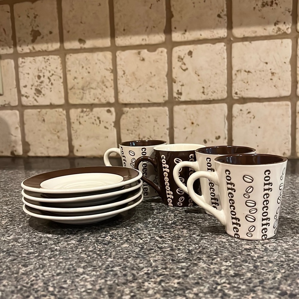 4 Expresso mugs and Saucers- Bundle set